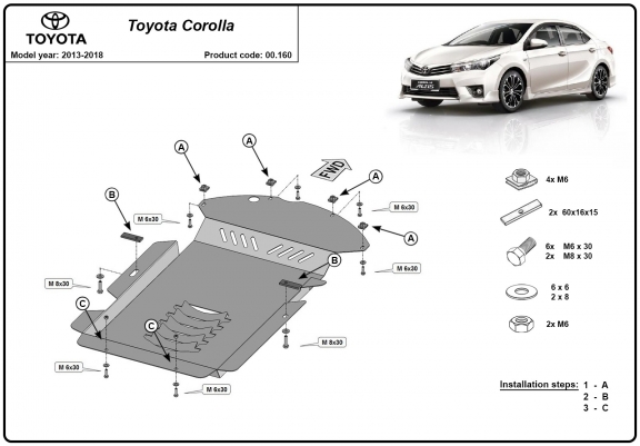 Protection convertisseur catalytique/cat lock Toyota Corolla