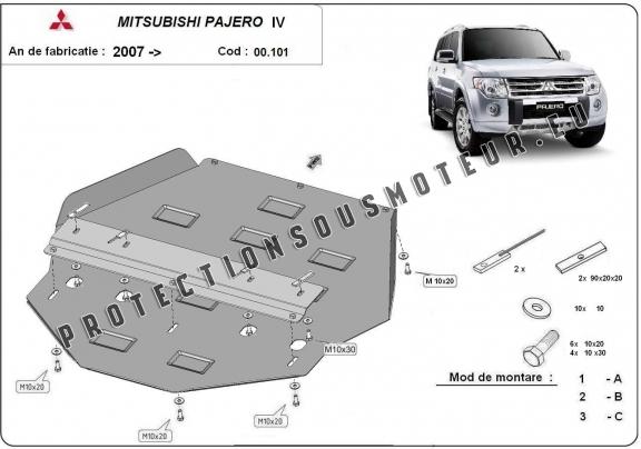 Cache de protection de la boîte de vitesse Mitsubishi Pajero 4 (V80, V90)