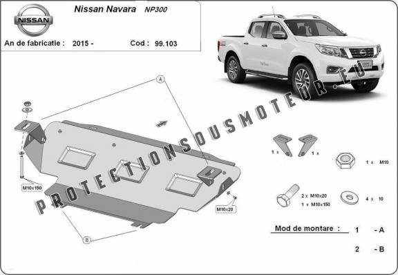 Cache de protection de radiateur Nissan Navara NP300 - D23