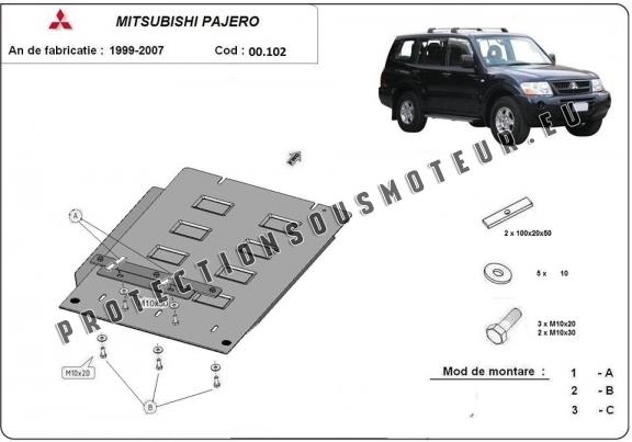 Cache de protection de la boîte de vitesse Mitsubishi Pajero 3 (V60, V70)