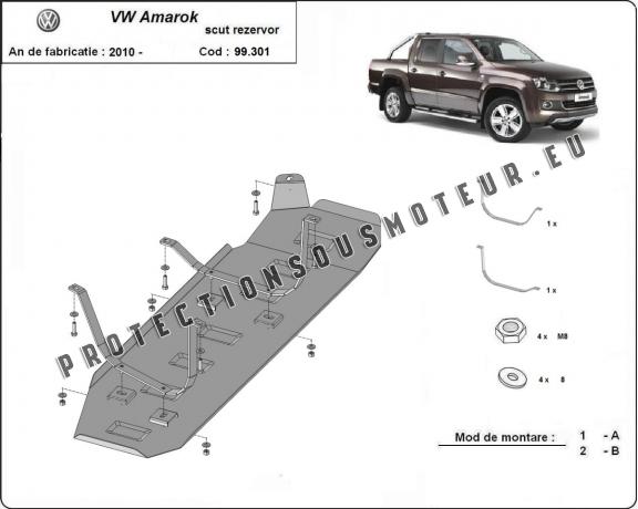 Cache de protection de réservoir Volkswagen Amarok - Seulement pour les versions sans protection d'usine