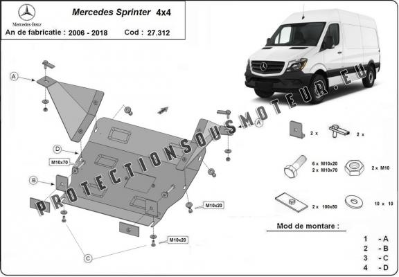 Cache sous moteur et de la boîte de vitesse Mercedes Sprinter 906 4x4