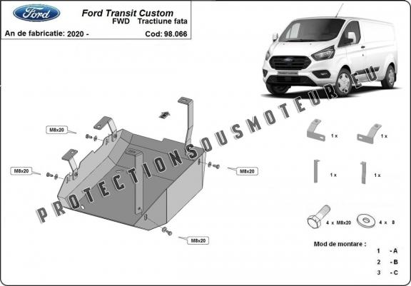 Cache de protection réservoir AdBlue Ford Transit Custom