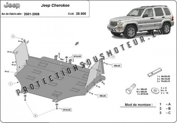 Cache sous moteur Jeep Cherokee - KJ