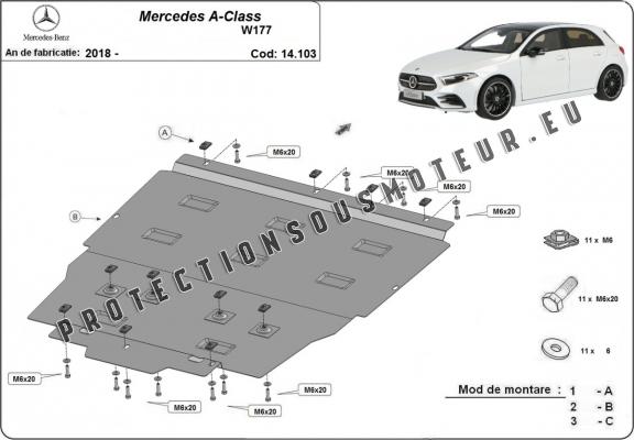 Cache sous moteur et de la boîte de vitesse Mercedes A-Class W177