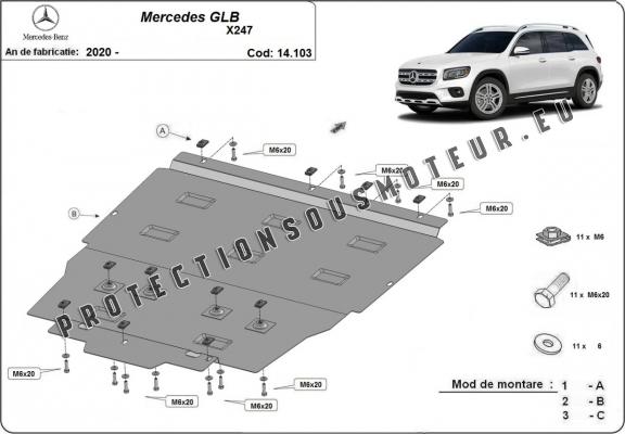 Cache sous moteur et de la boîte de vitesse Mercedes GLB X247