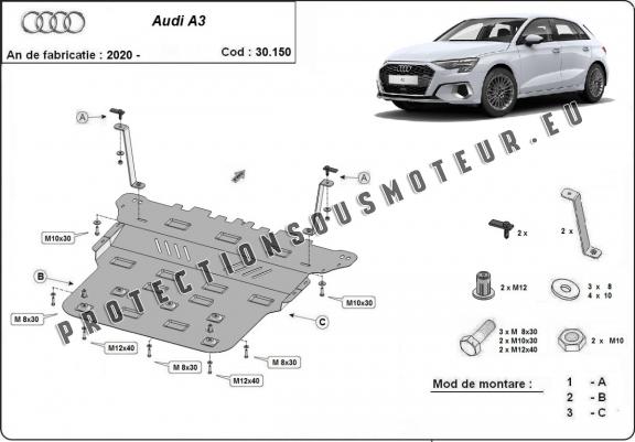 Cache sous moteur et de la boîte de vitesse Audi A3
