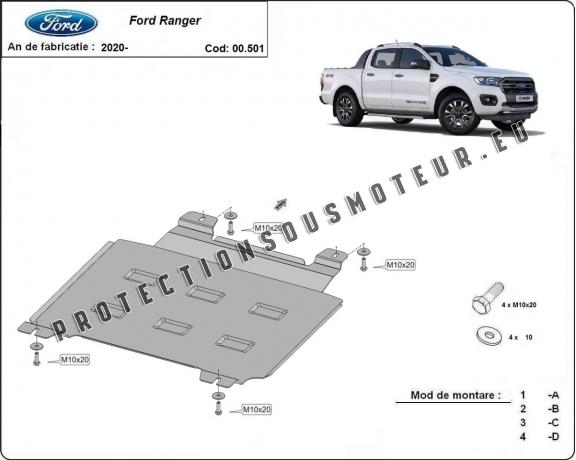 Cache de protection de la boîte de vitesse Ford Ranger