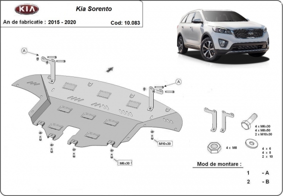Cache sous moteur et de la boîte de vitesse Kia Sorento