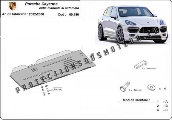 Cache de protection de la boîte de vitesse manuelle et automatique Porsche Cayenne