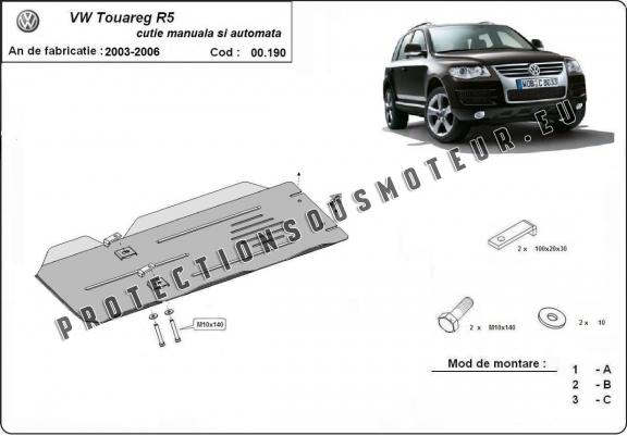 Cache de protection de la boîte de vitesse manuelle et automatique VW Touareg 7L