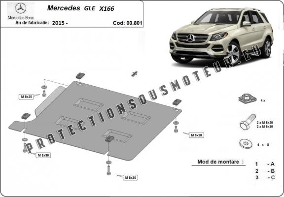 Cache de protection de la boîte de vitesse Mercedes GLE X166
