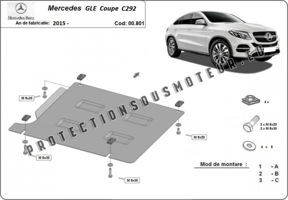Cache de protection de la boîte de vitesse Mercedes GLE Coupe C292