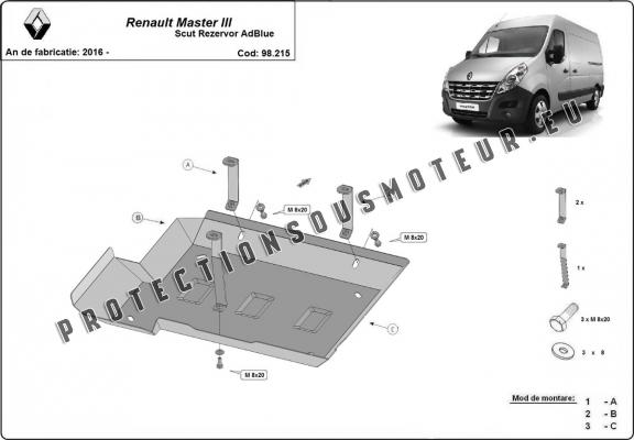 Cache de protection réservoir AdBlue  Renault Master 3  - Model 3