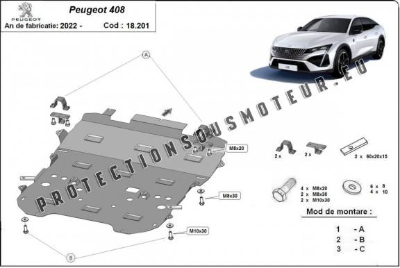 Cache sous moteur et de la boîte de vitesse Peugeot 408