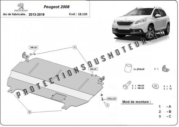 Cache sous moteur et de la boîte de vitesse Peugeot 2008