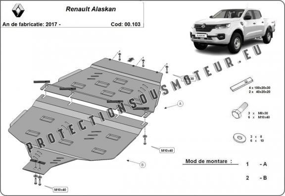 Cache de protection de la boîte de vitesse Renault Alaskan