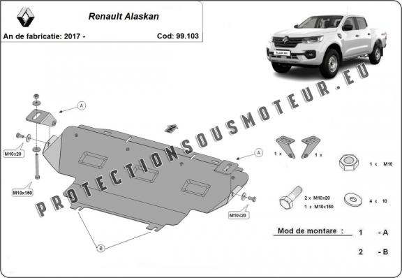 Cache de protection de radiateur Renault Alaskan