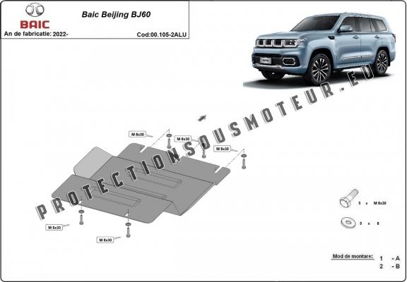 Cache de protection de la cas de transfert Baic Beijing BJ60- Aluminium