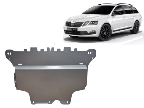 Cache sous moteur et de la boîte de vitesse Skoda Octavia 3 - Aluminium