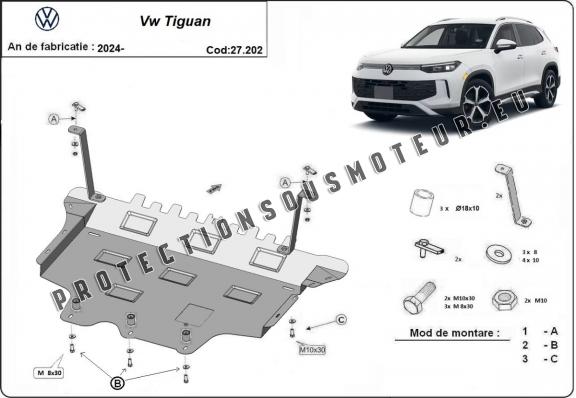Cache sous moteur et de la boîte de vitesse Volkswagen Tiguan