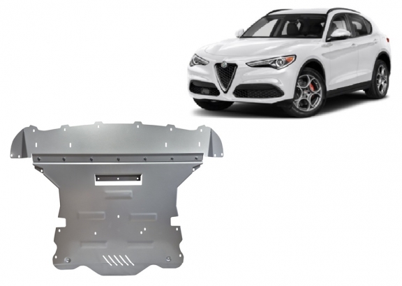Cache sous moteur et de la boîte de vitesse en aluminium Alfa Romeo Stelvio
