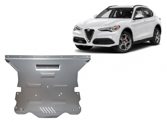 Cache sous moteur et de la boîte de vitesse en aluminium Alfa Romeo Stelvio
