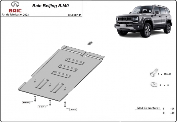 Cache de protection de la boîte de vitesse Baic Beijing BJ40