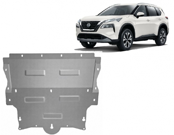 Cache sous moteur et de la boîte de vitesse Nissan X-Trail T33 Aluminium