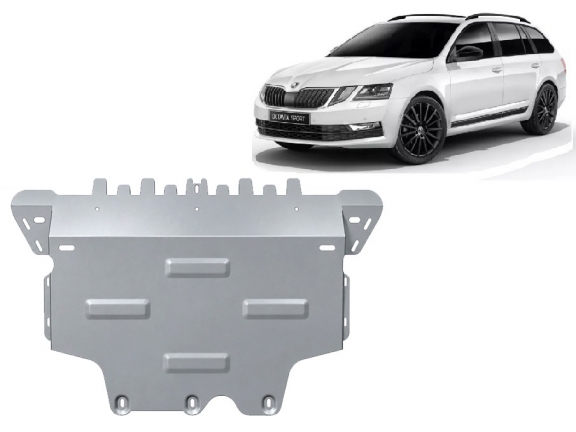 Cache sous moteur et de la boîte de vitesse Skoda Octavia 3 - Aluminium