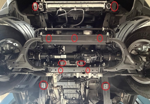Cache sous moteur et de la radiateur KGM Musso 